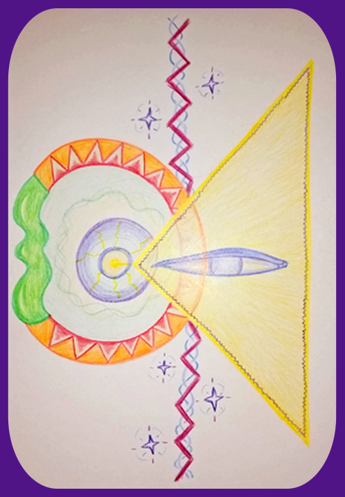 Aura-Symbol-Bild, Aurabild, individuelle Kunst, Seelenbild, Meditation, Spiritualität